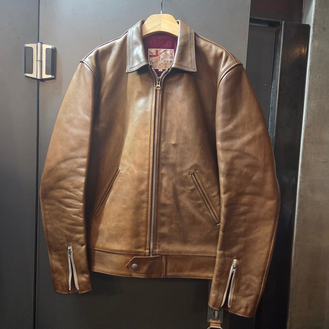 어딕트클로즈 ad-01 싱글 레더 자켓 호스하이드 브라운 (40) 상품이미지1