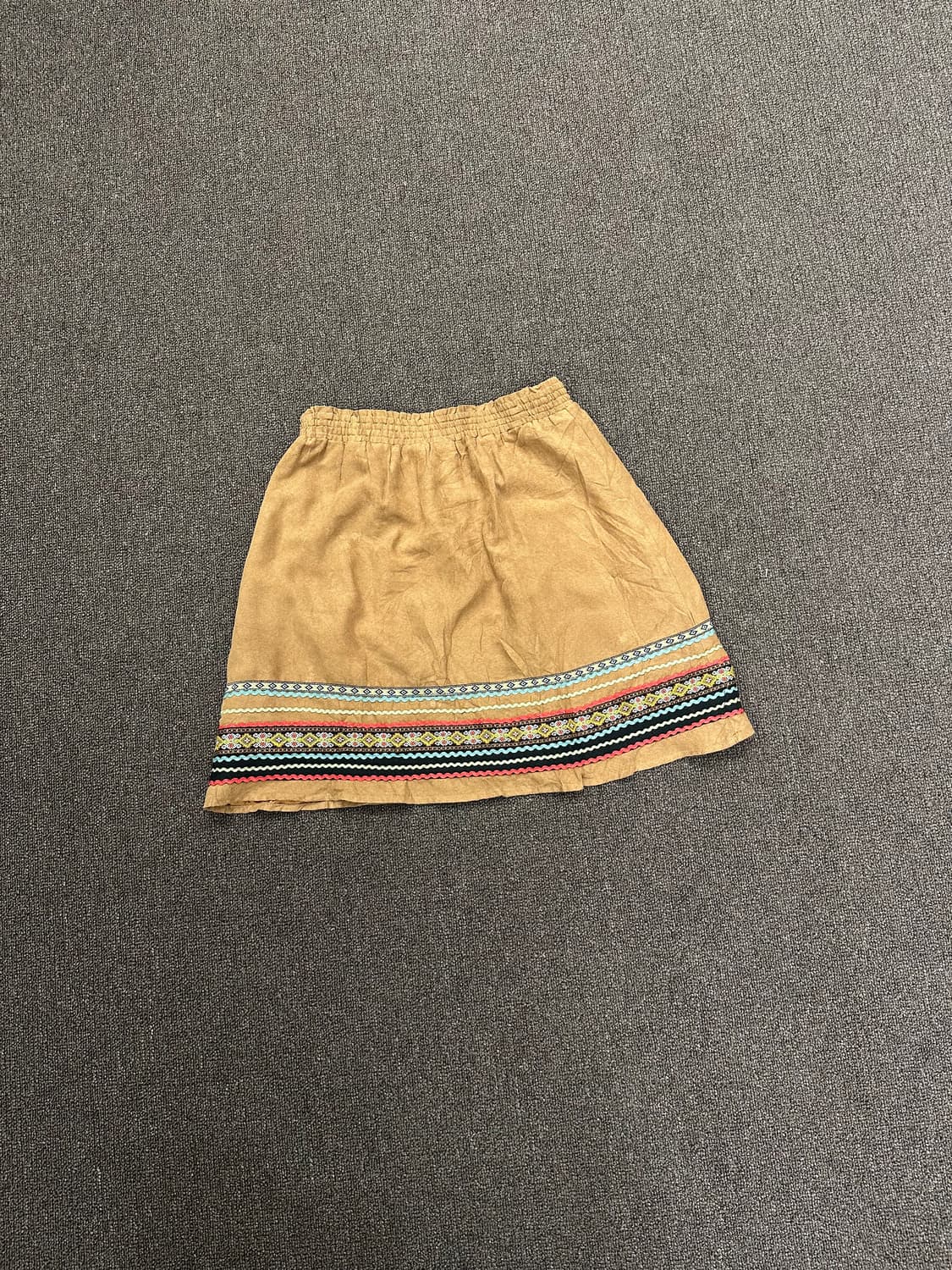 OS)Japanese vintage 자수 디테일 브라운 미니 스커트 상품이미지3