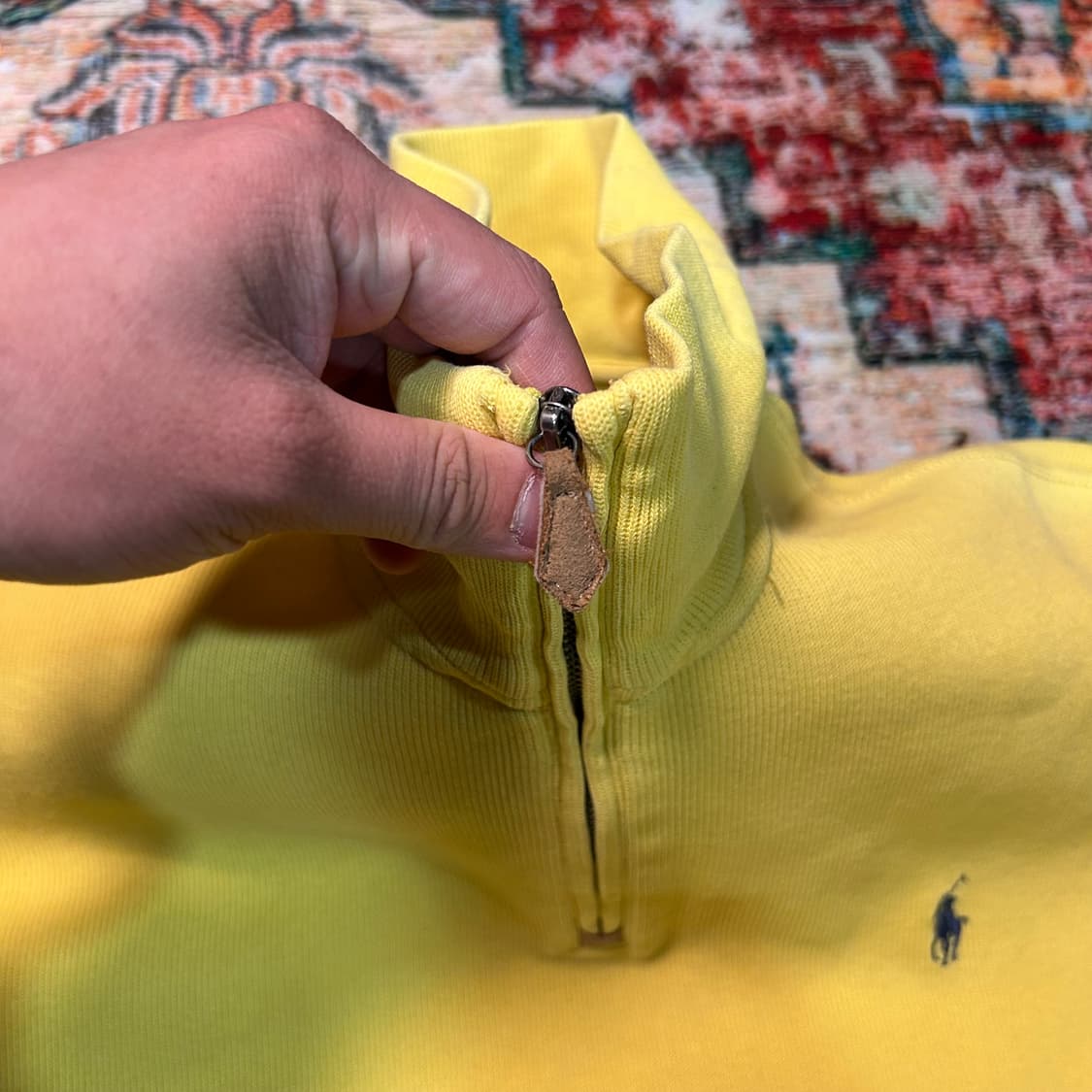 [XL] 폴로 랄프로렌 스몰포니 코튼 니트 하프집업 옐로우 상품이미지4