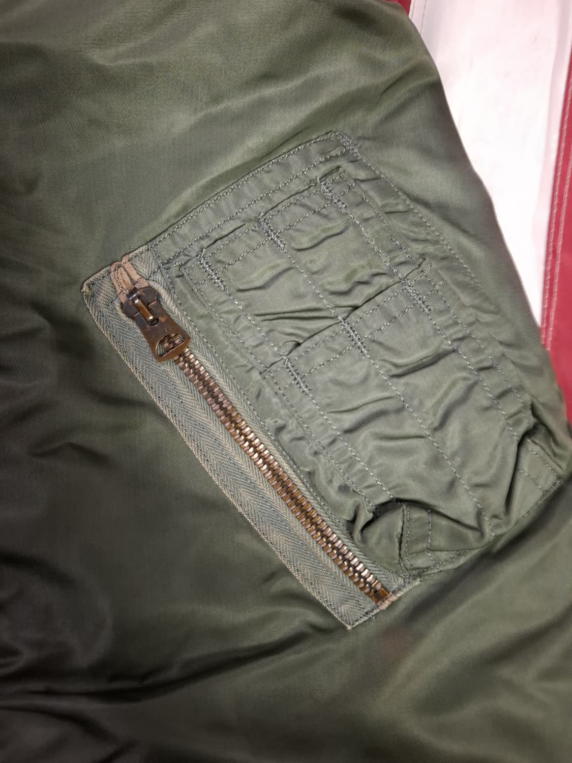 오리지날 미국제조 알파사 65년 미공군 지급용 울파일 MA-1 항공점퍼 상품이미지8