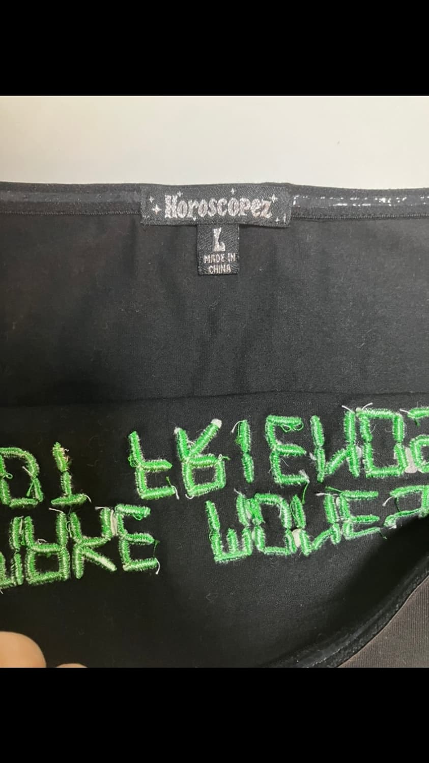 돌스킬 튜브탑 블랙 뷔스티에 레터링 티 상품이미지2