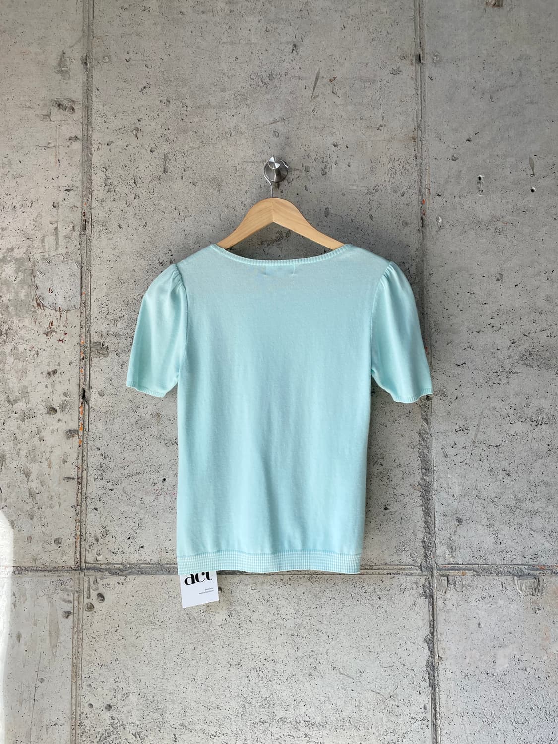 00s Courreges 꾸레쥬 로고 탑 라이트 블루 상품이미지8