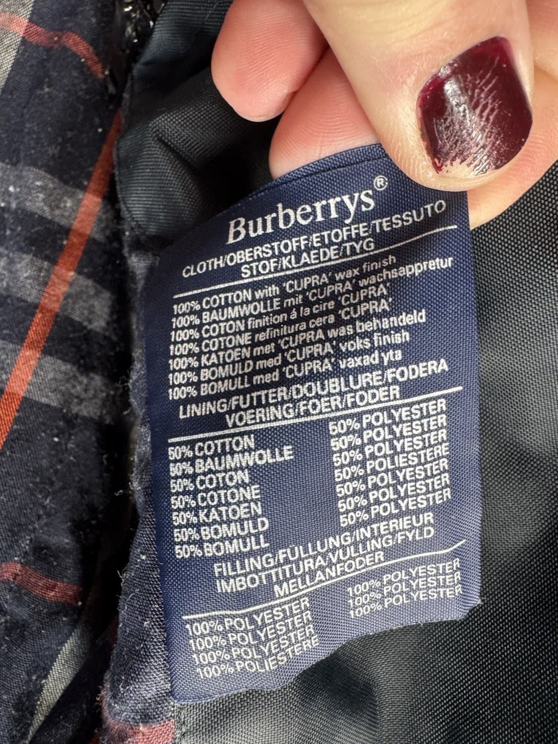90s 버버리 왁스드 헌팅 자켓 네이비 상품이미지9