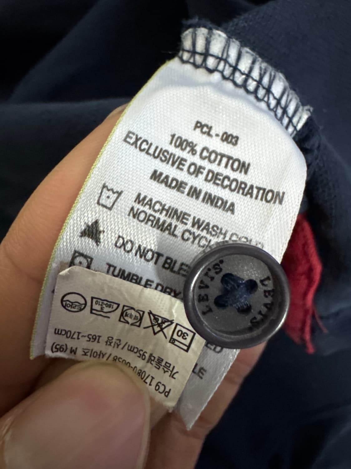 리바이스 스몰 로고 폴로 반팔 카라 티셔츠 M 네이비 상품이미지5