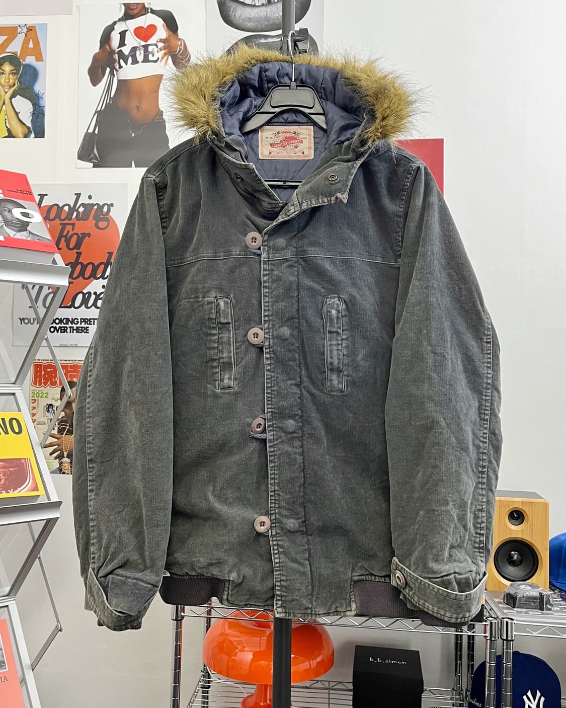 올드 빈티지 코듀로이 퍼 후드 점퍼 상품이미지5