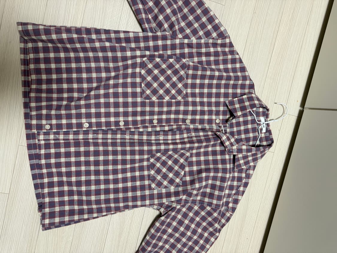 더스티핑크 크롭 체크셔츠 상품이미지3