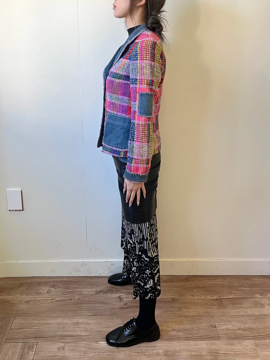 D’DEMOO 레이더드 레더 스커트 상품이미지8