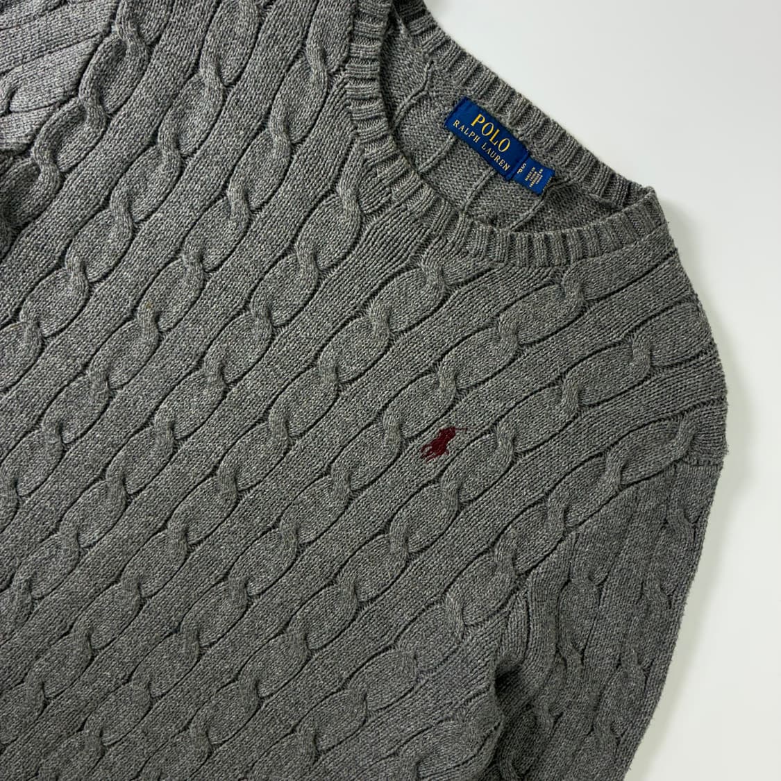 Polo 폴로 랄프로렌 신형 멜란지 그레이 케이블 니트 상품이미지3