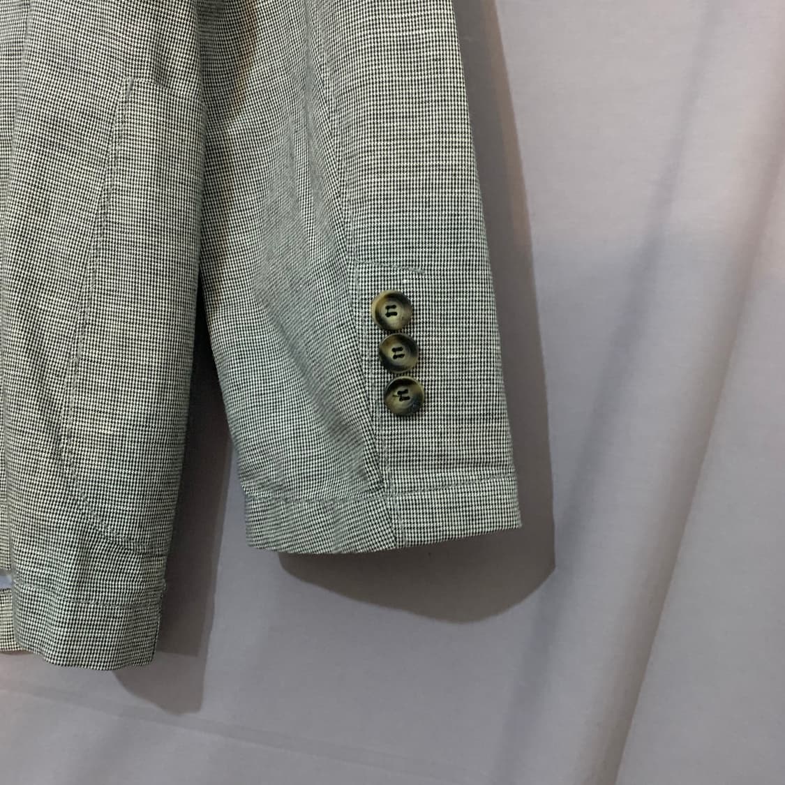 M 헨리코튼 이탈리안 슬림핏 린넨 혼방 체크 블레이저 자켓 상품이미지3