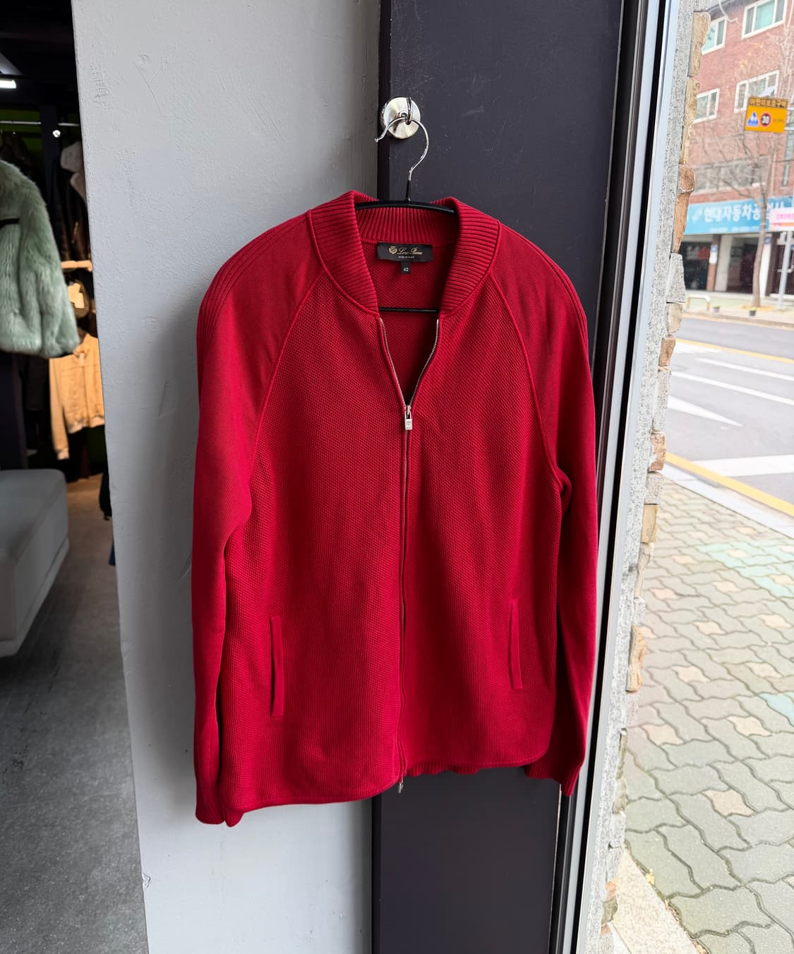 42/ 로로피아나 견 블랜딩 와플 니트 집업 상품이미지2