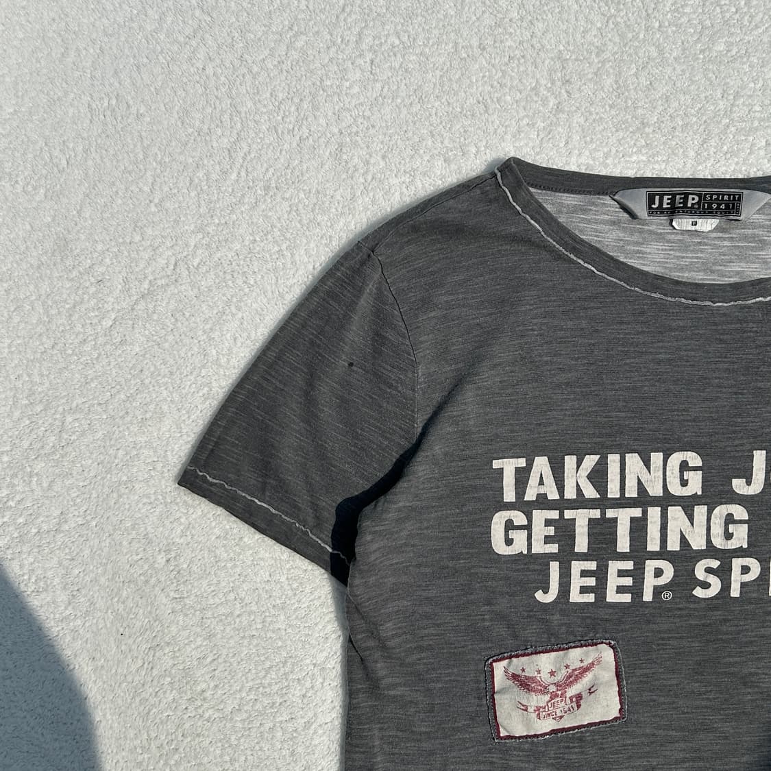 Jeep 빈티지 다크그레이 패치로고 반팔티셔츠 상품이미지2