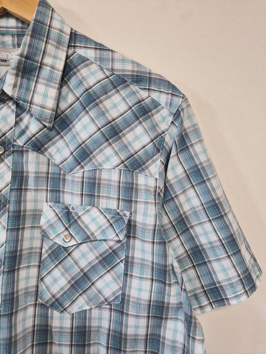 랭글러Wrangler 체크 웨스턴 반팔 셔츠 L사이즈 - S321 상품이미지3