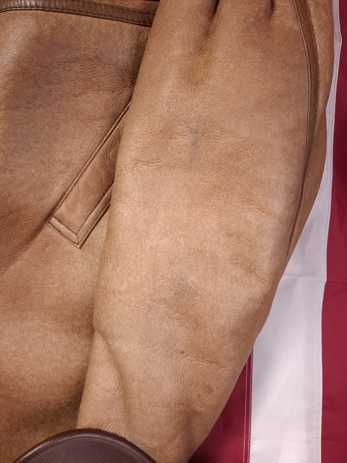 90's 국내산 미공군 B-3 TYPE 천연가죽 항공 폭격기 무스탕 상품이미지5