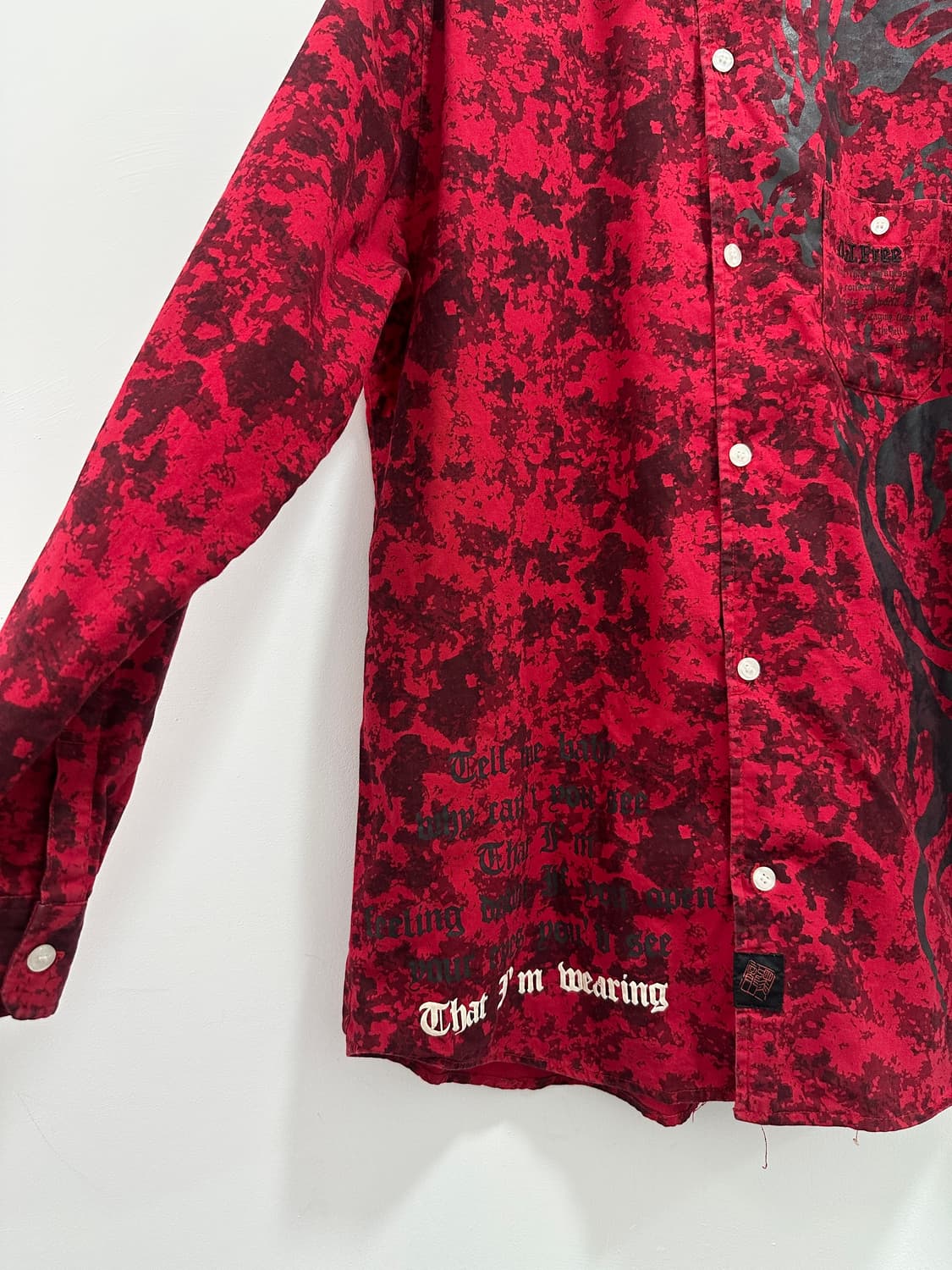 DJ FREE punk lettering red shirts  상품이미지2