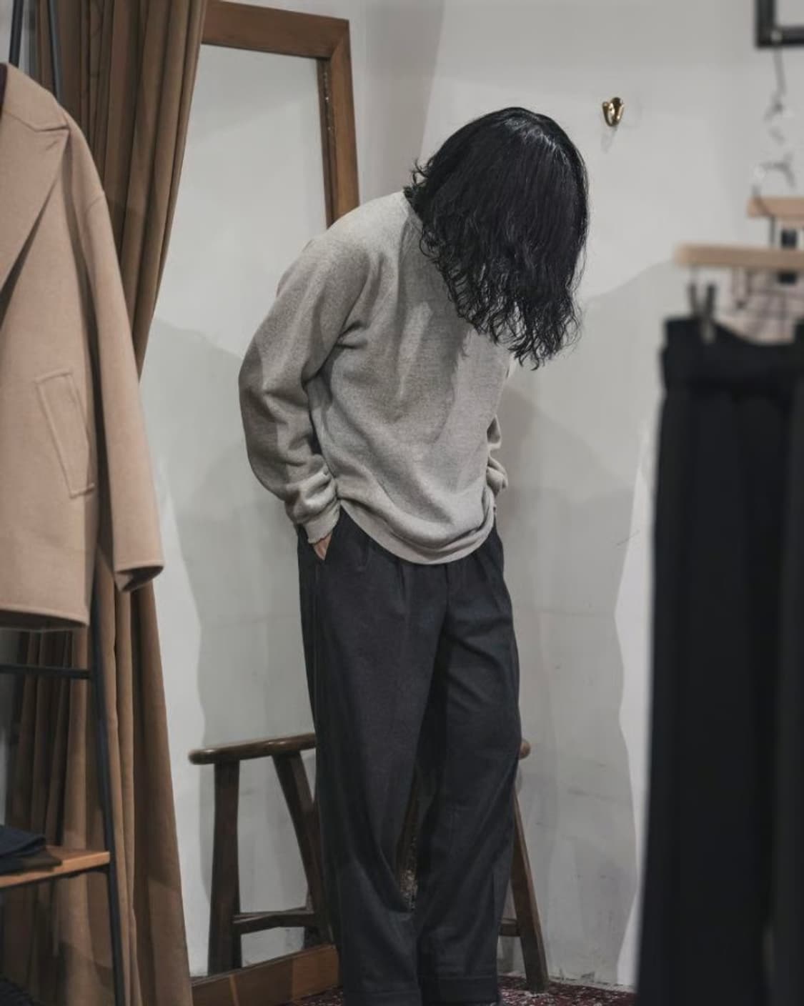 (4)아프레쎄 24fw 빈티지스웻셔츠 그레이 상품이미지3