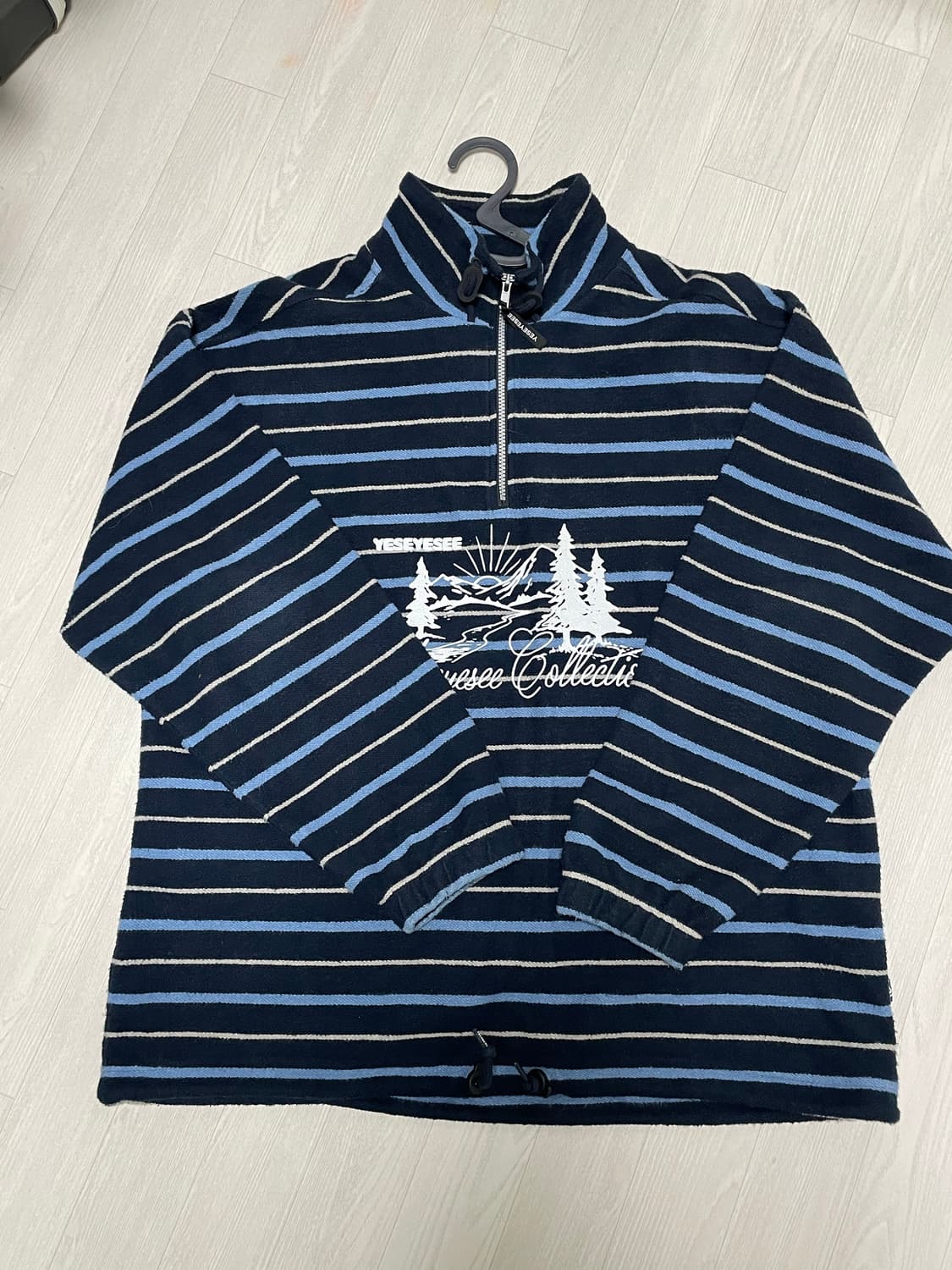 예스아이씨 스트라이프 하프집업 아노락 상품이미지5