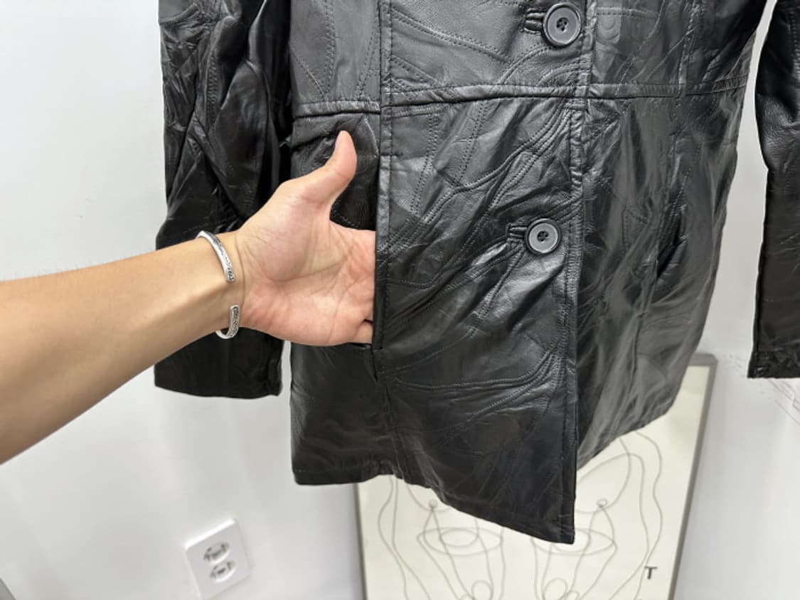 PATCHWORK LEATHER COAT (M~L) 상품이미지7