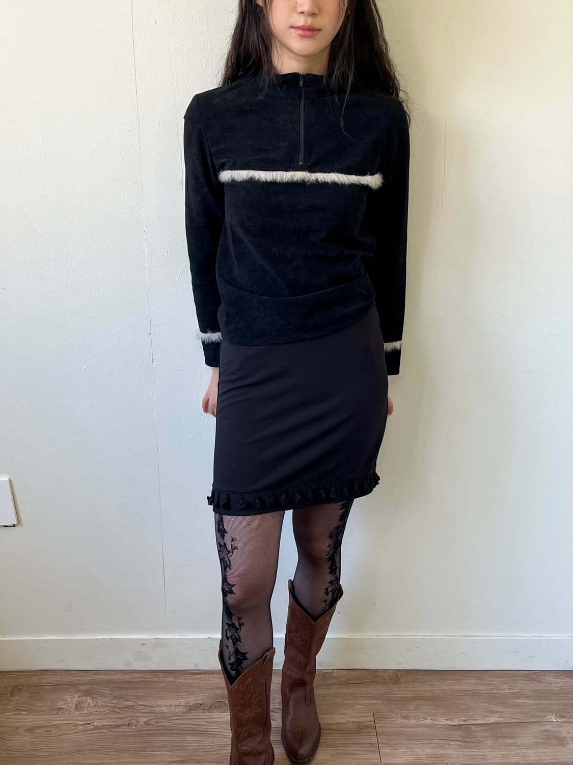 lnvitation 레이스 퍼 터틀넥 상품이미지7