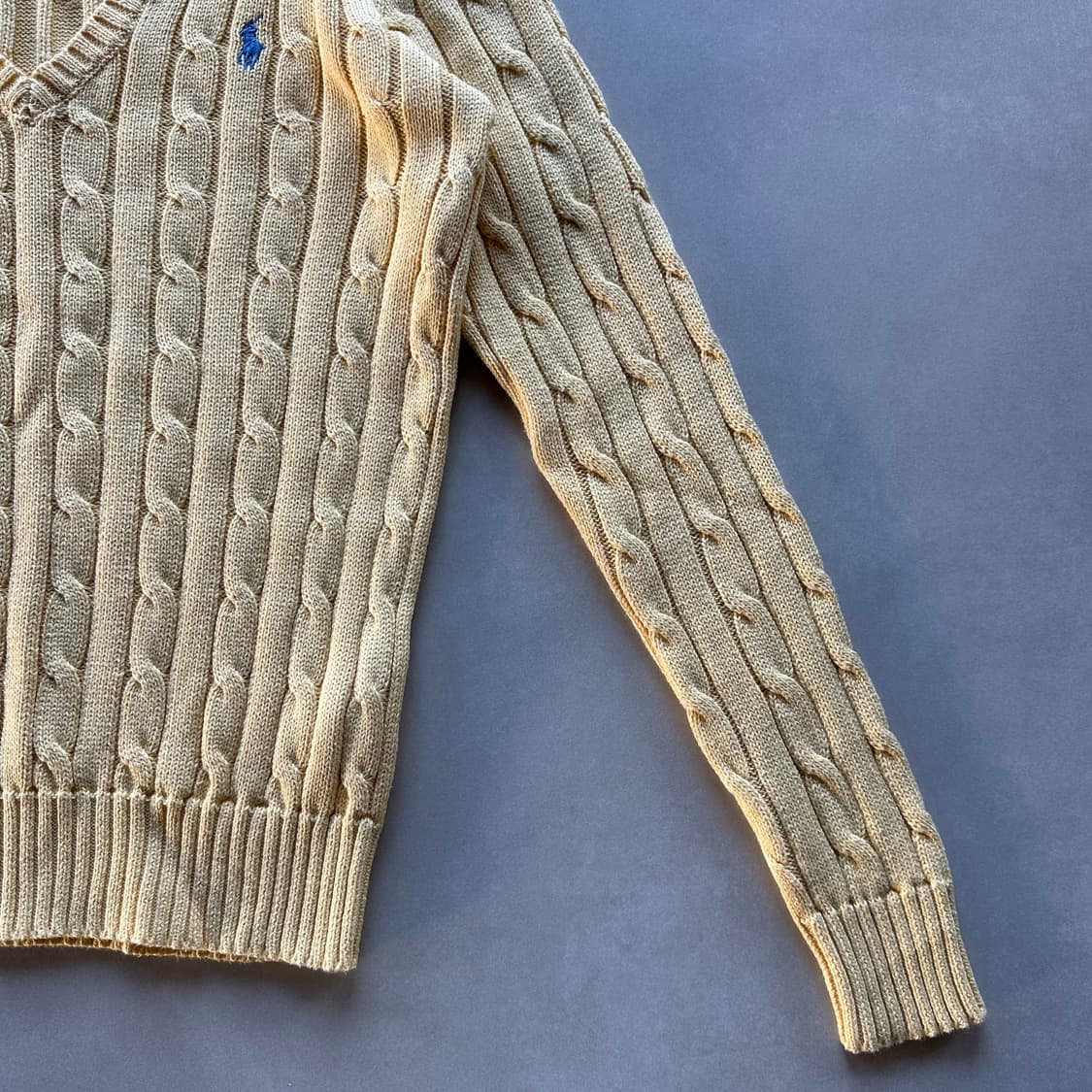 [S]폴로 랄프로렌 꽈배기 브이넥 니트 스웨터 상품이미지5