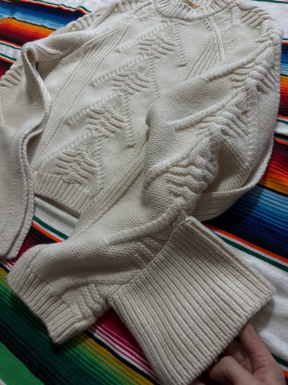 System Poncho Cape Glove cable knit 상품이미지3