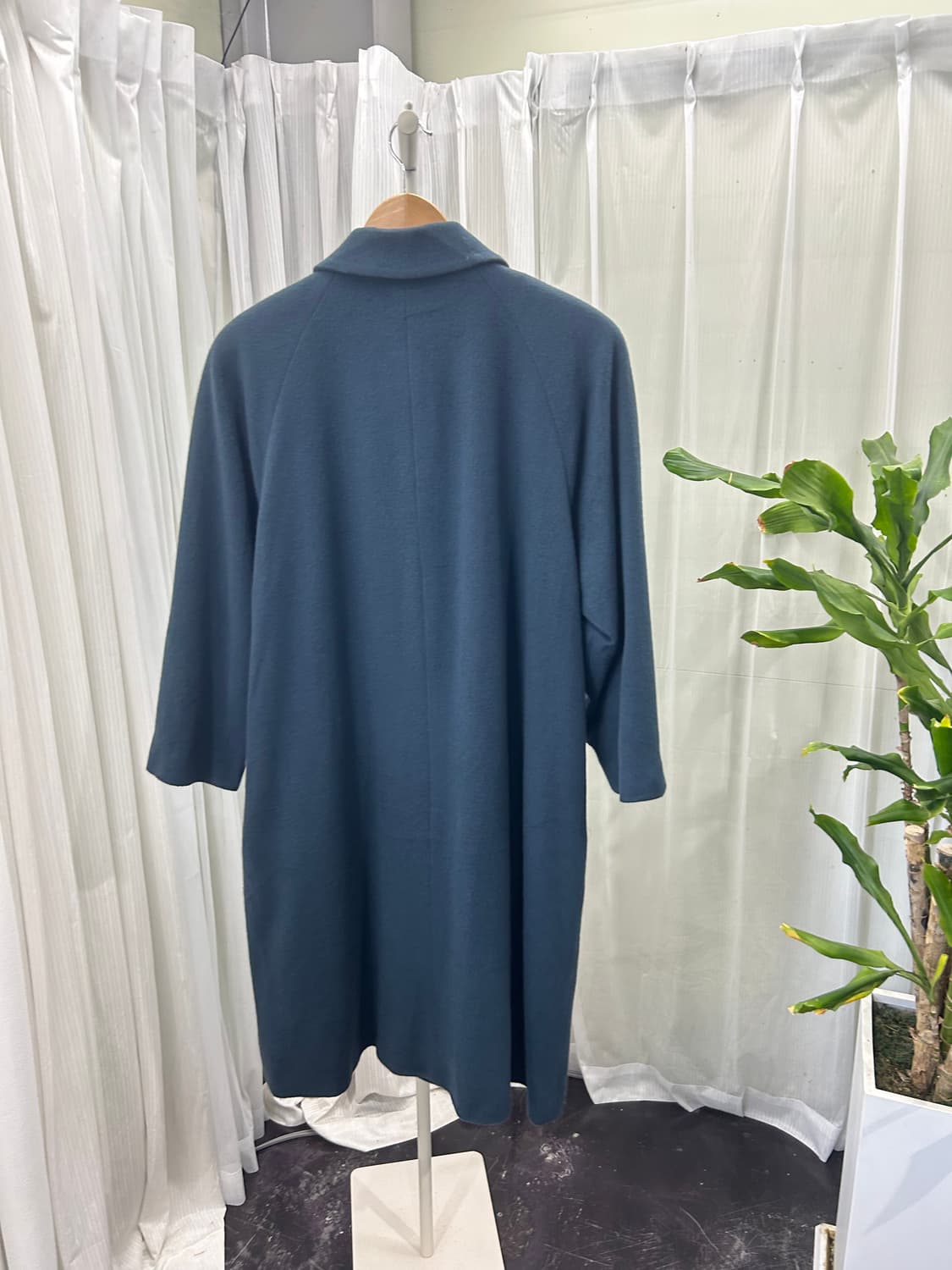 HI-GRADE 울 100% 차콜 블루 롱코트 1796 상품이미지3