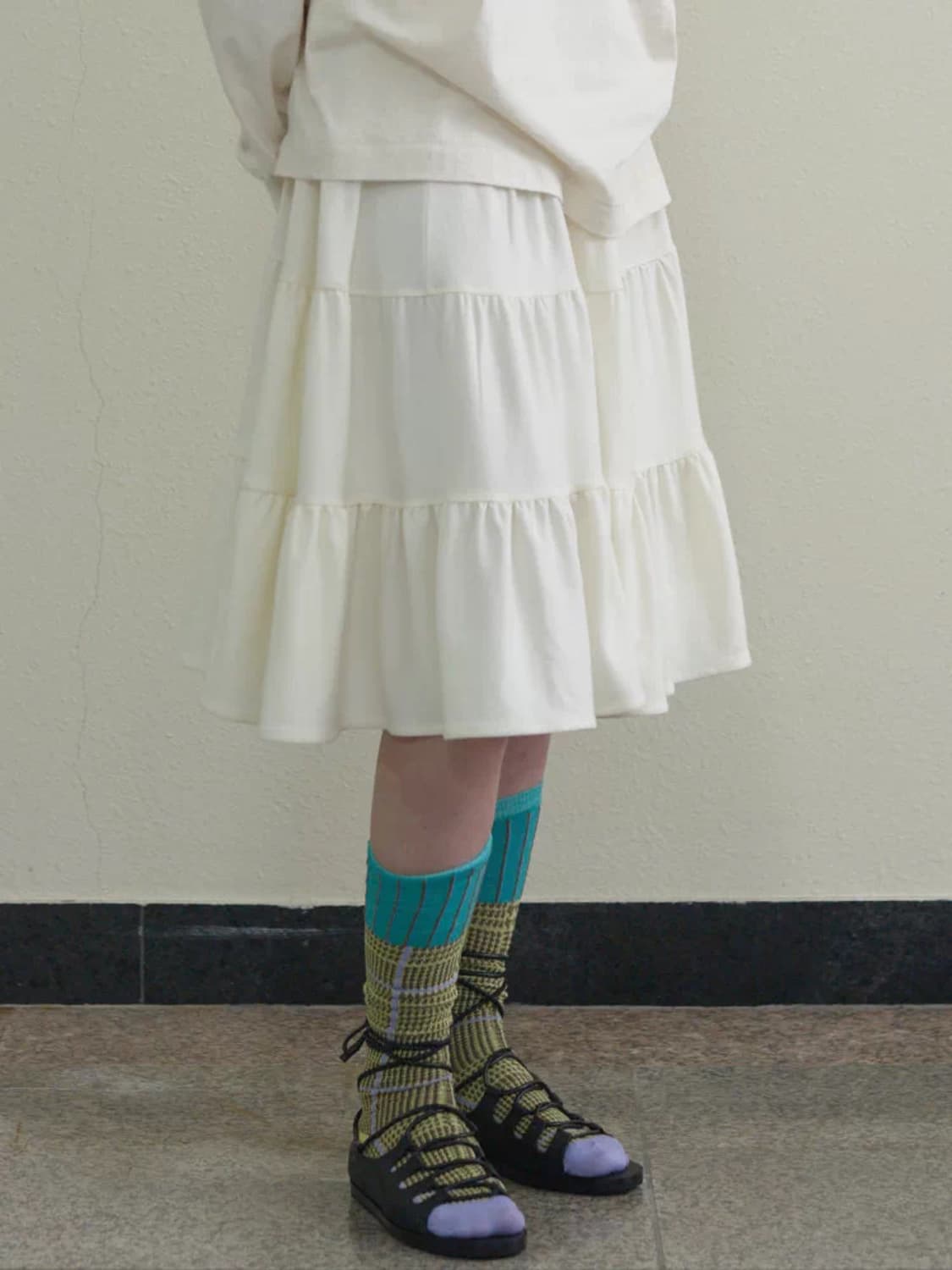 비아플레인 단추 캉캉 스커트 상품이미지3