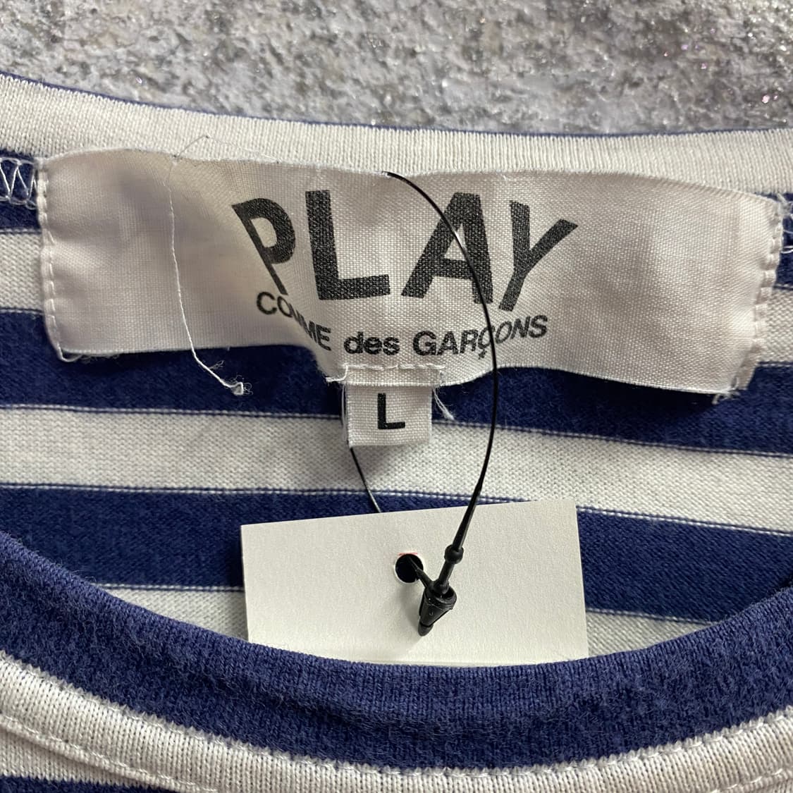 꼼데가르송 레드하트와펜 블루 스트라이프 롱슬리브 티셔츠 B3552 상품이미지4