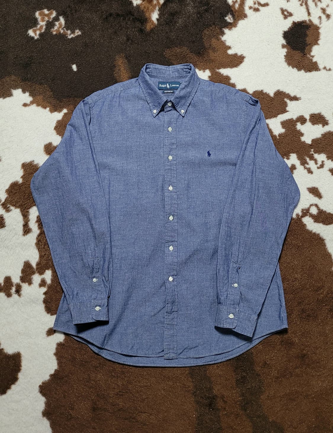 폴로 랄프로렌 남성용 블루 면셔츠(XL) 상품이미지2