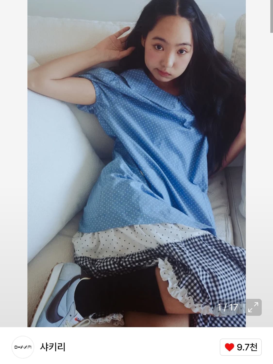 샤키리 제인 퍼프 미니 드레스 (블루) 상품이미지1