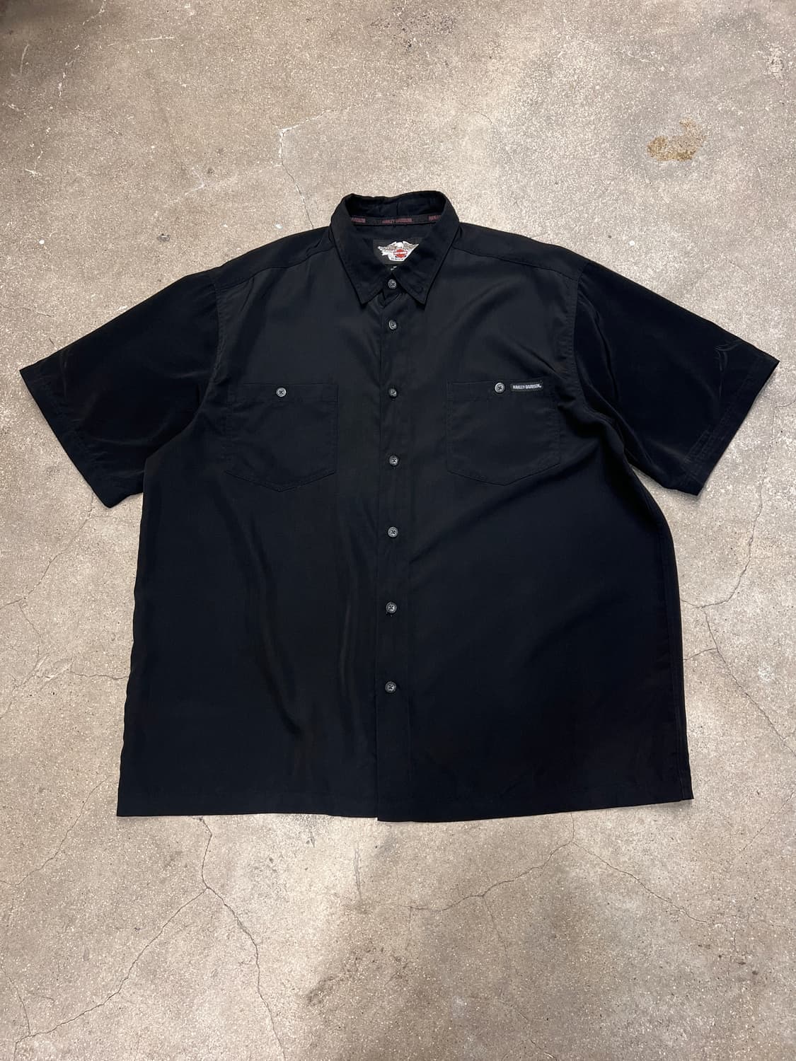 할리데이비슨 버튼업 프린트 반팔 셔츠 블랙 상품이미지1