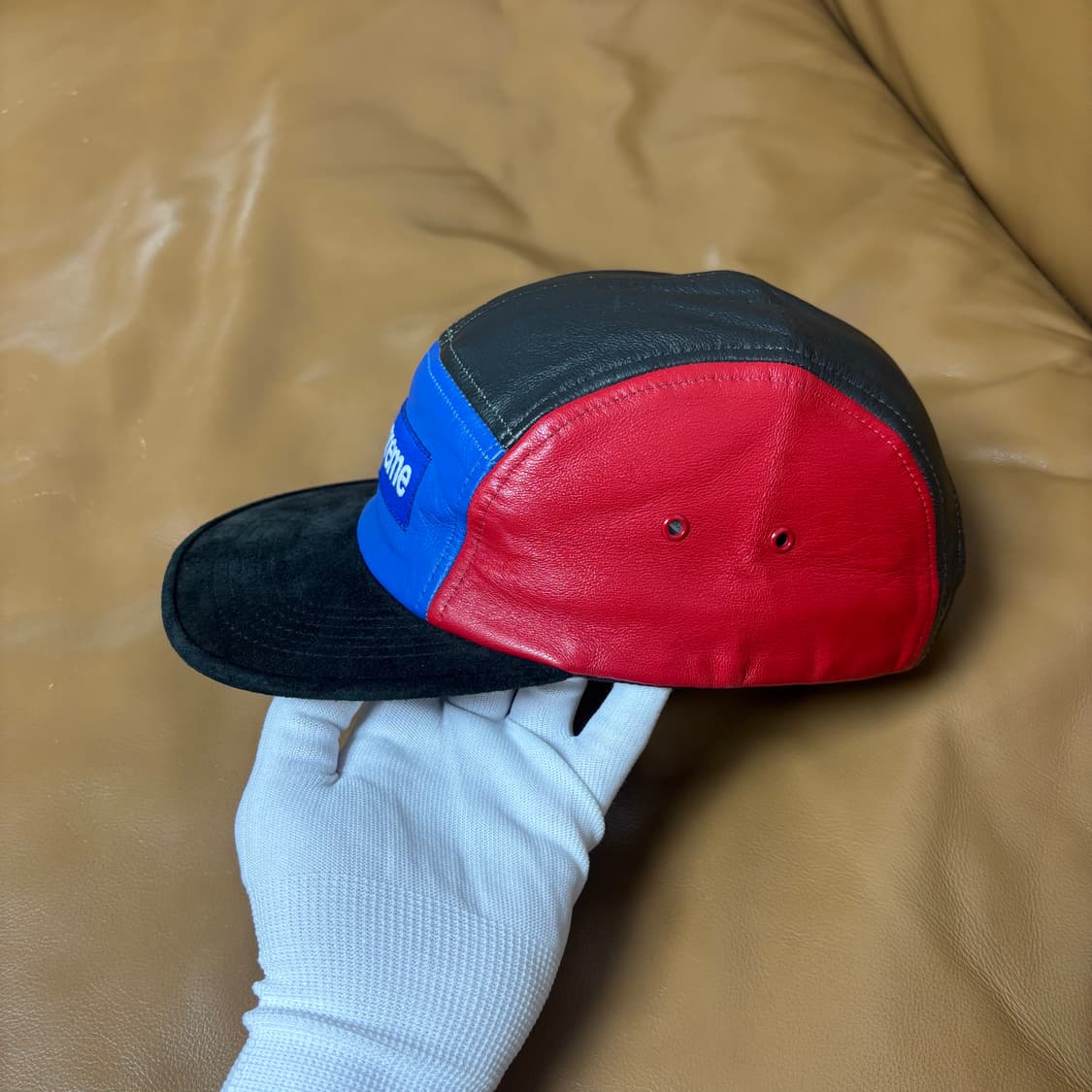 슈프림 캠프캡 모자 박스로고 레더 멀티 컬러 상품이미지4