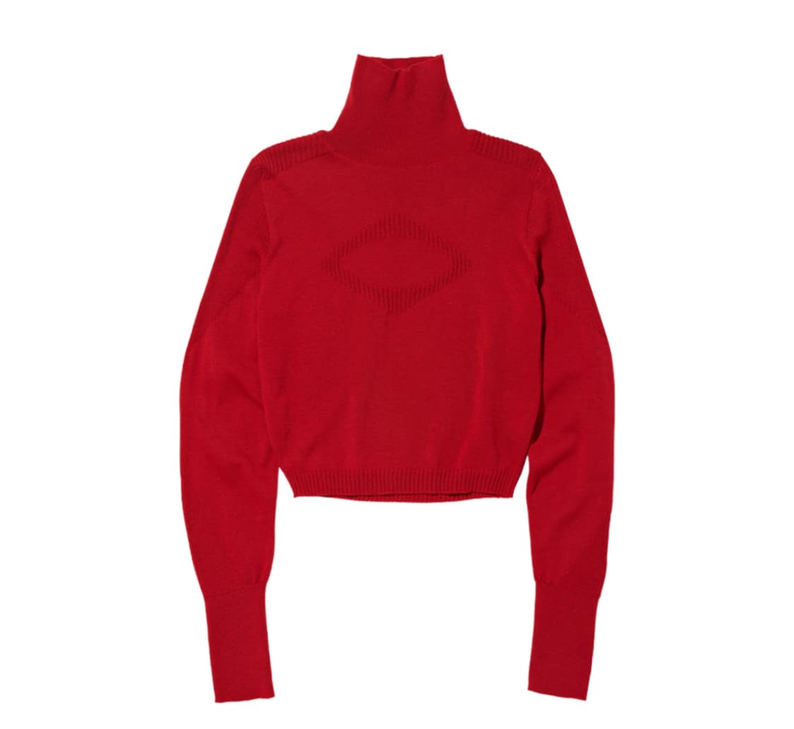 (W) 미스치프 터틀 넥 니트 탑 레드 상품이미지2