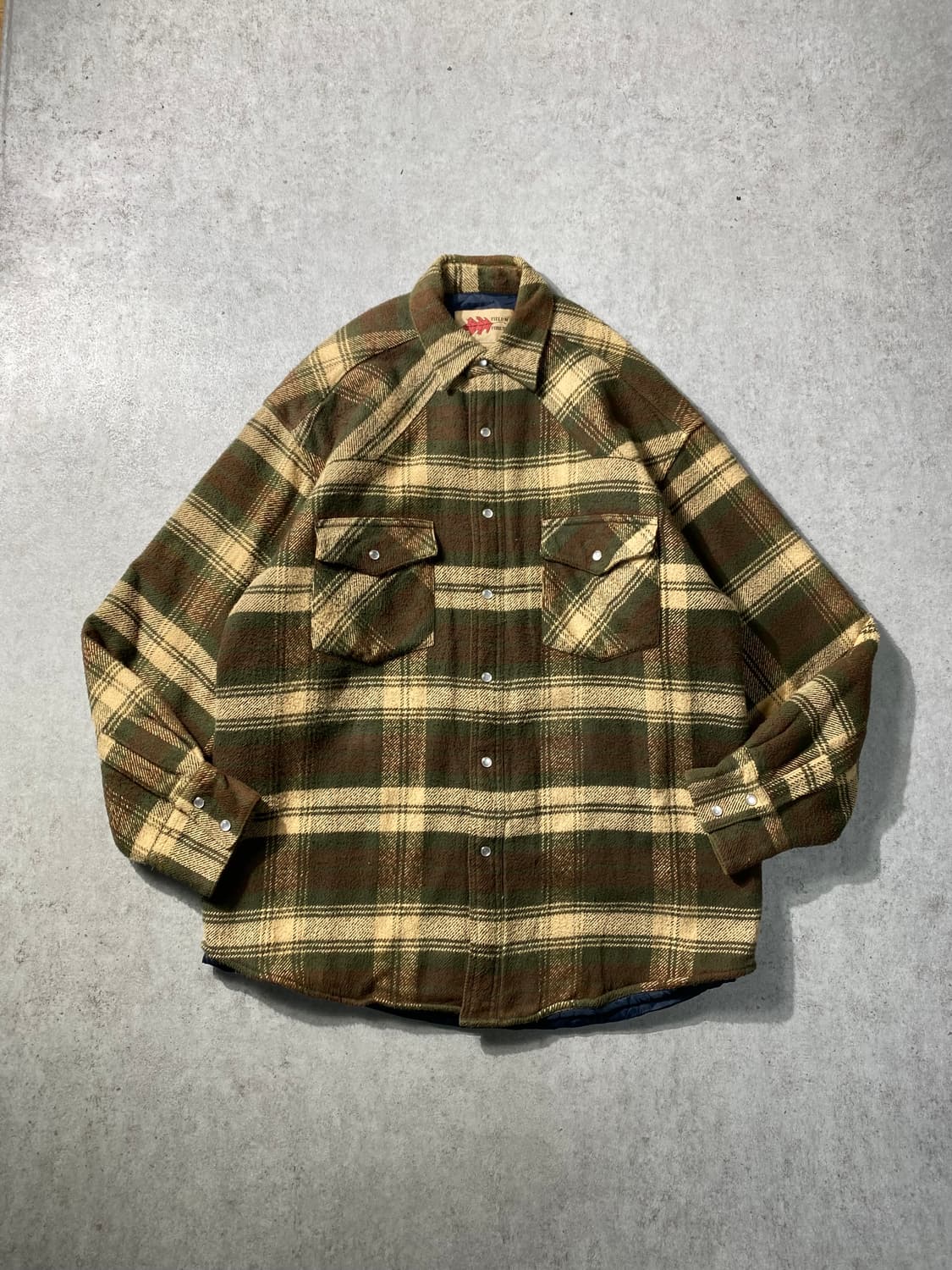 [M] 90s 필드앤포레스트 퀼팅라이닝 웨스턴 체크셔츠 자켓 상품이미지1