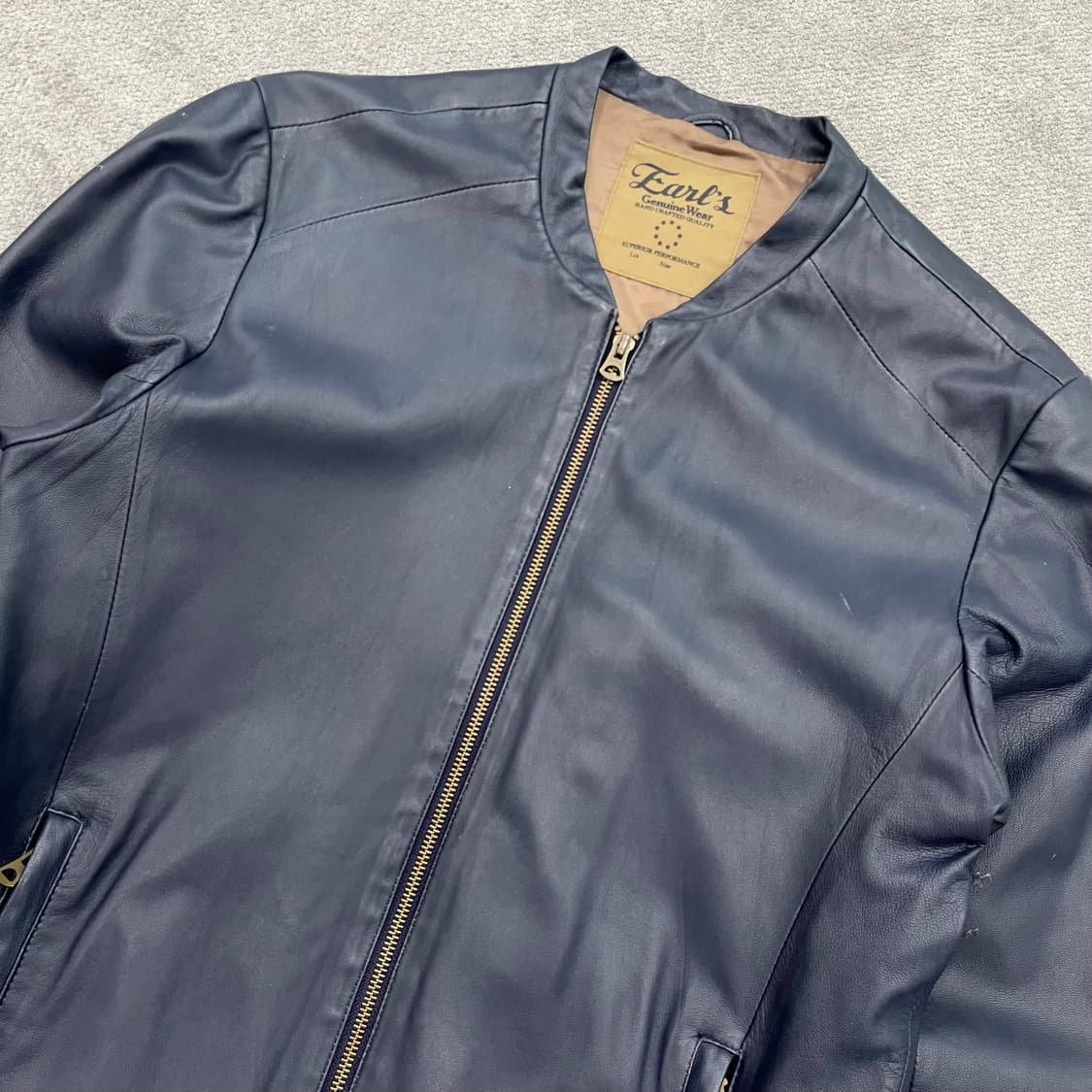 40 Jpn 빈티지 EARLS 양가죽 블루종 투웨이 자켓 상품이미지2