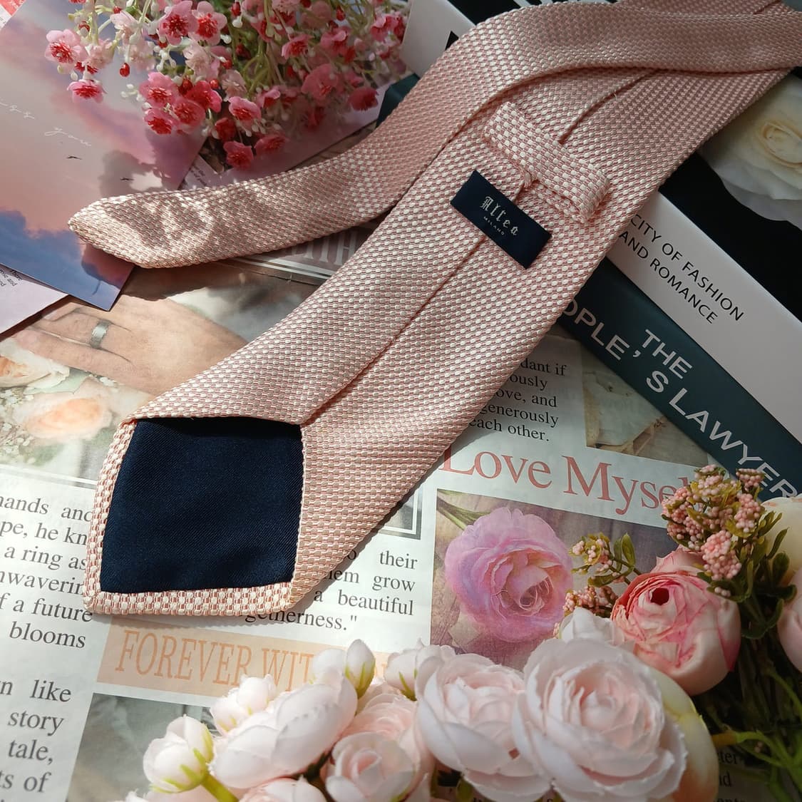 ALTEA 알테아 핑크 직조 패턴 넥타이 9.5cm A+등급 E1079
 상품이미지6