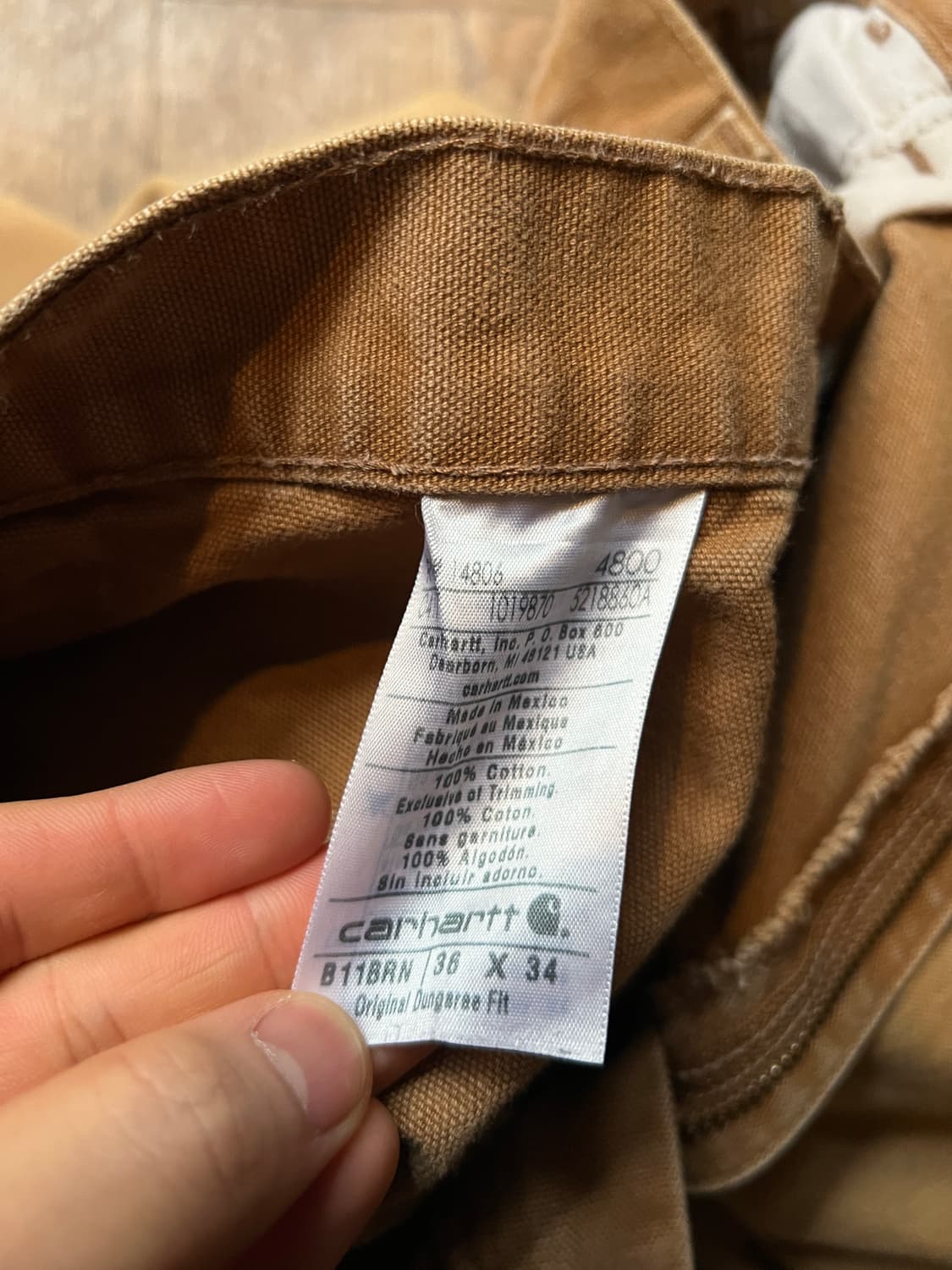 [36]칼하트 USA 빈티지 페인팅 브라운 싱글니 카펜터 워크 팬츠 상품이미지8