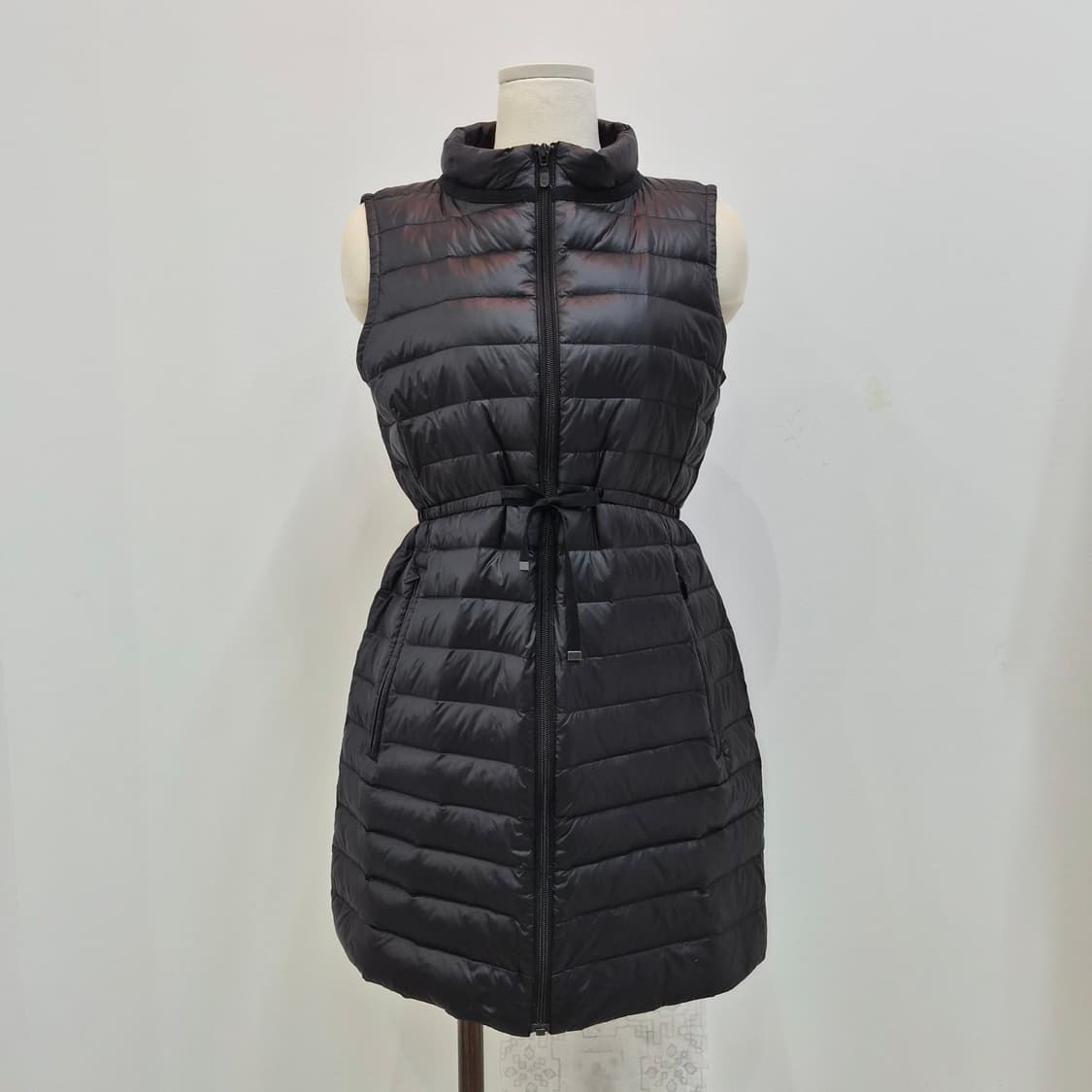 블랙 경량 롱다운 베스트 일본빈티지 상품이미지1