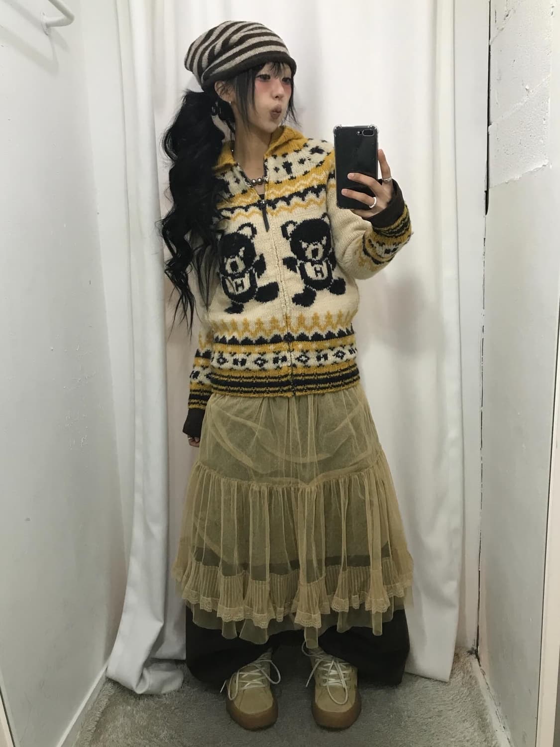 Hysteric Glamour Fxxk Bear Cowichan 상품이미지5