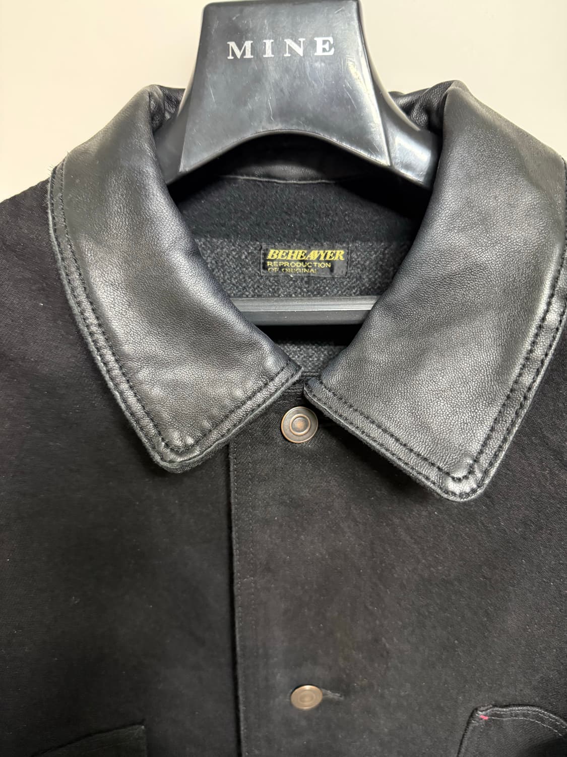 비헤비어 워시드 레더 카라 커버올 자켓 2 상품이미지2