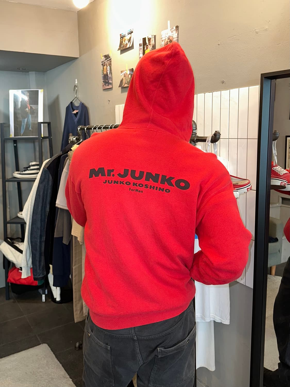 90‘s Koshino Junko logo red hood zip-up 상품이미지2