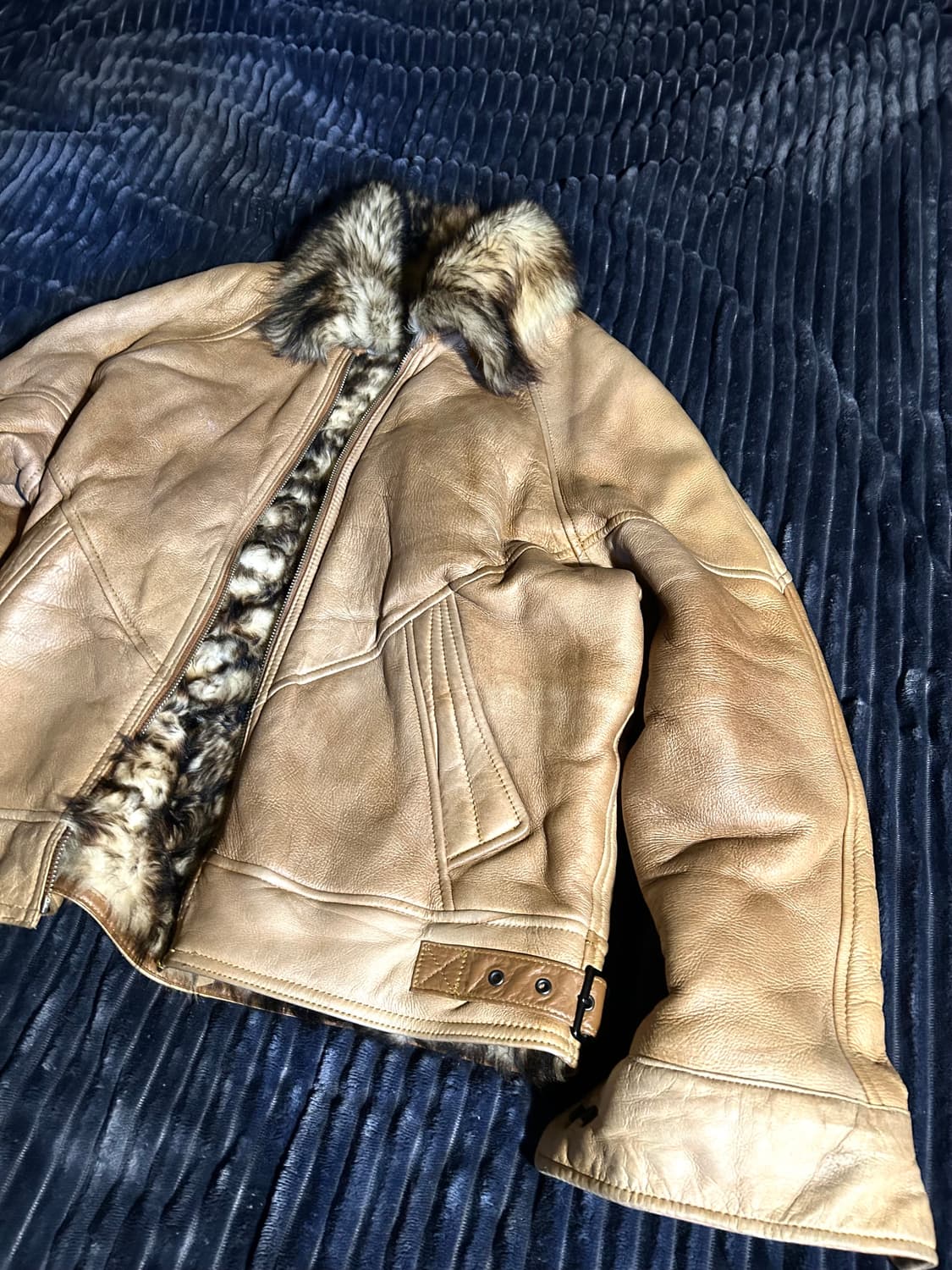 Sheep Skin Leather Fur Shearling Jacket 상품이미지3