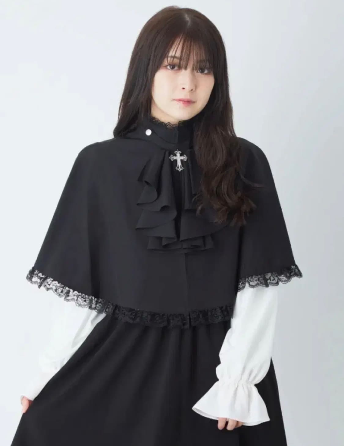 Jamie Ehnuke 십자가 케이프 망토 지뢰계 서브컬쳐 상품이미지2