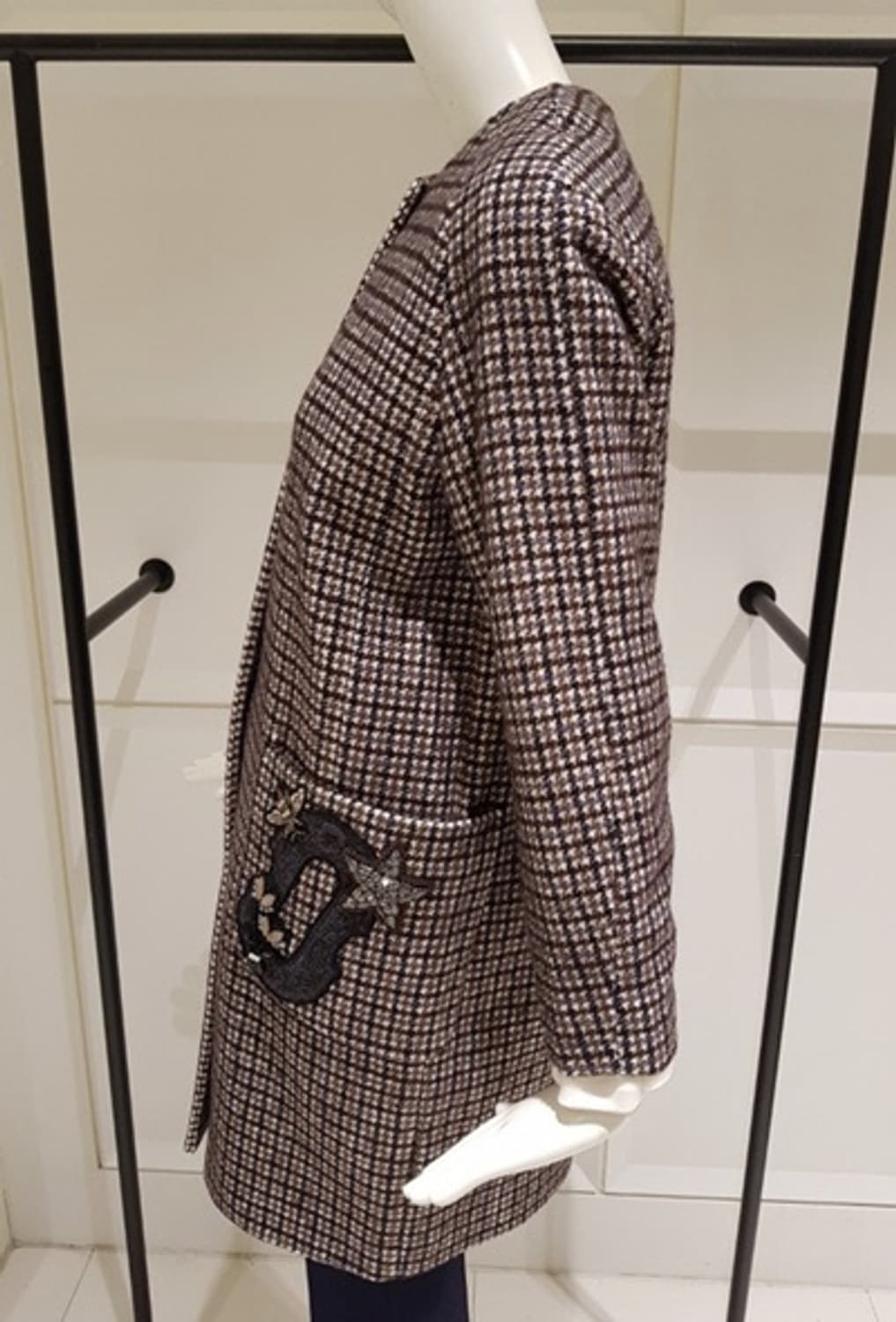 오즈세컨 비즈장식 노카라 코트  상품이미지2