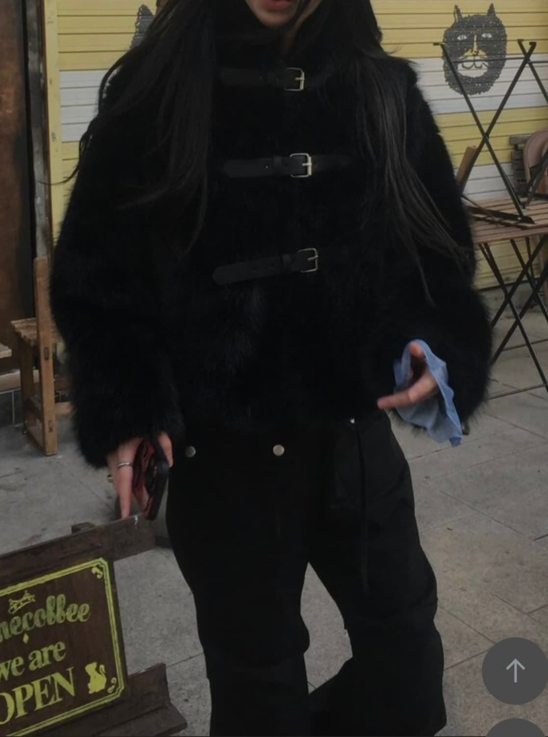 어반유니크 블랙 버클 퍼 자켓 새 상품 상품이미지6