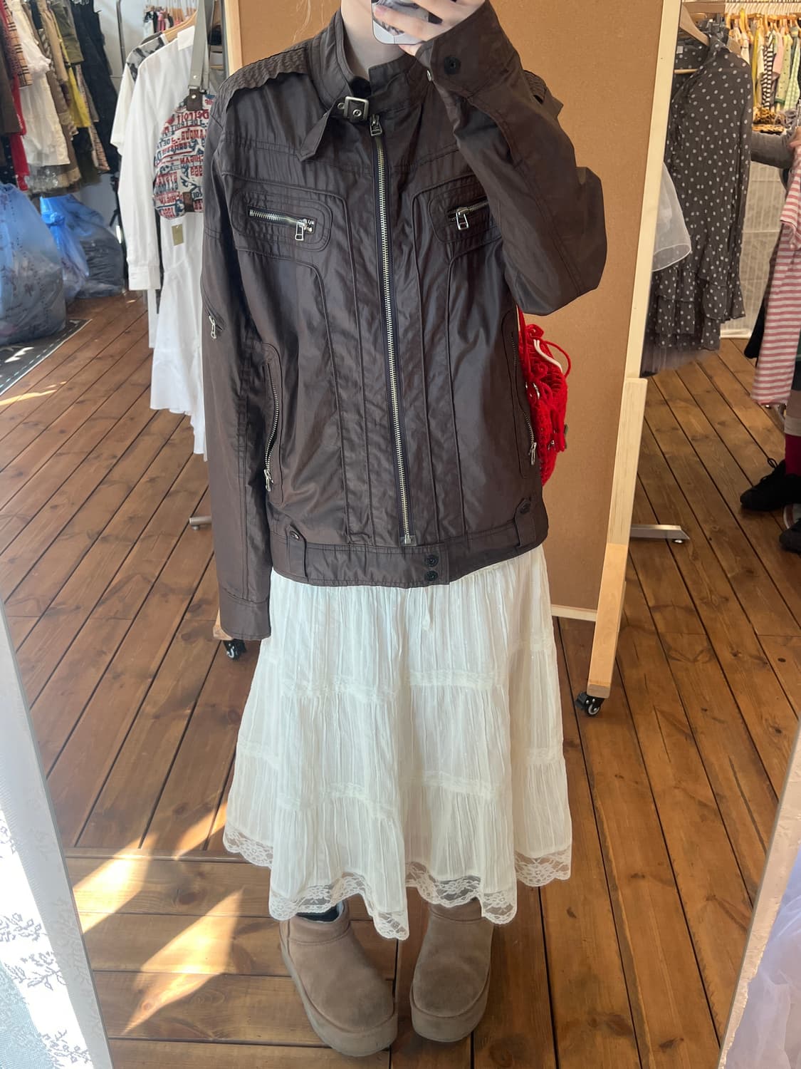 브라운 나일론 자켓  상품이미지2