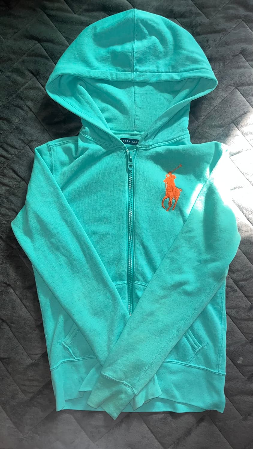 폴로 빅포니 민트 주황 후드집업 상품이미지1