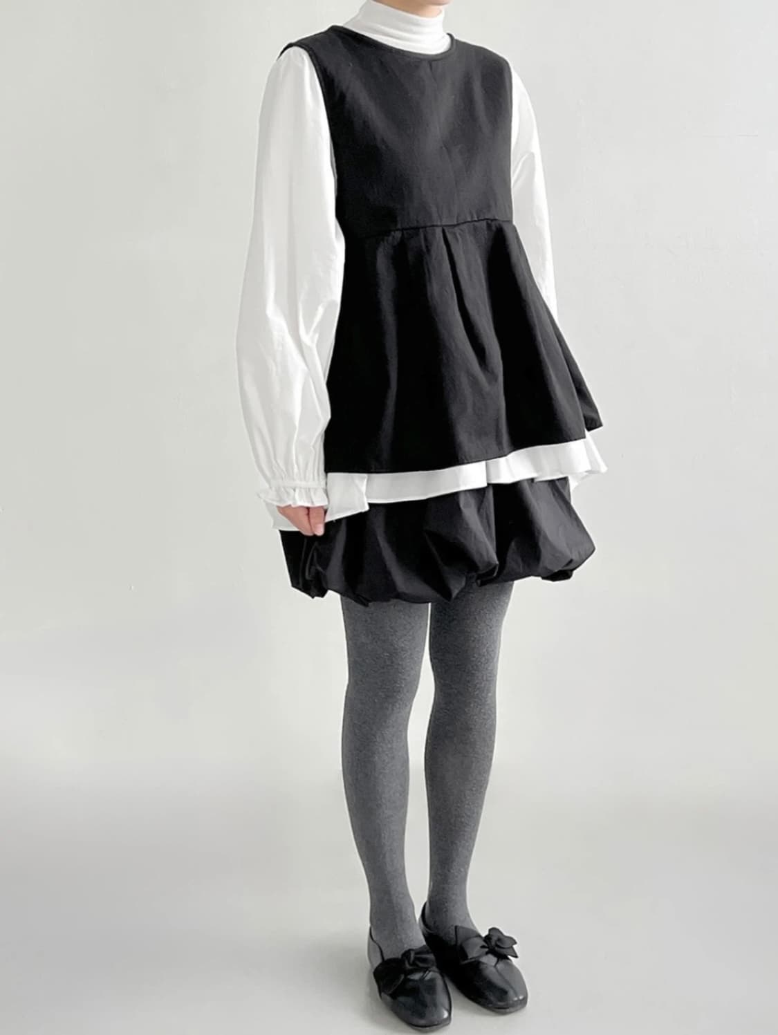 이데알레 백리본 레이어드 베스트 상품이미지3