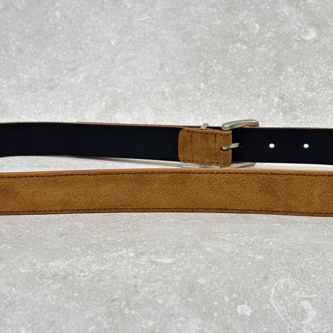Oribell 새틴 실버 버클 이탈리아 스웨이드 소가죽 베이직 벨트 상품이미지7