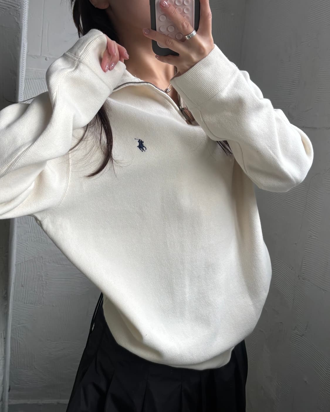 Polo 폴로 랄프로렌 아이보리컬러 니트 하프집업  상품이미지2
