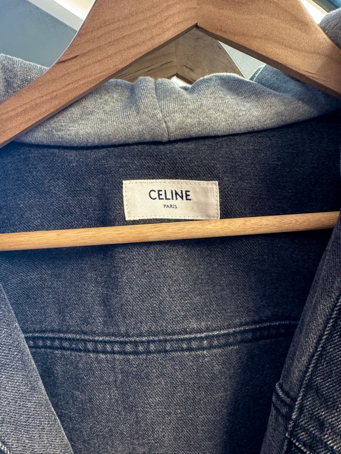 셀린느 백로고 후드 데님 자켓 (흑청) 상품이미지3